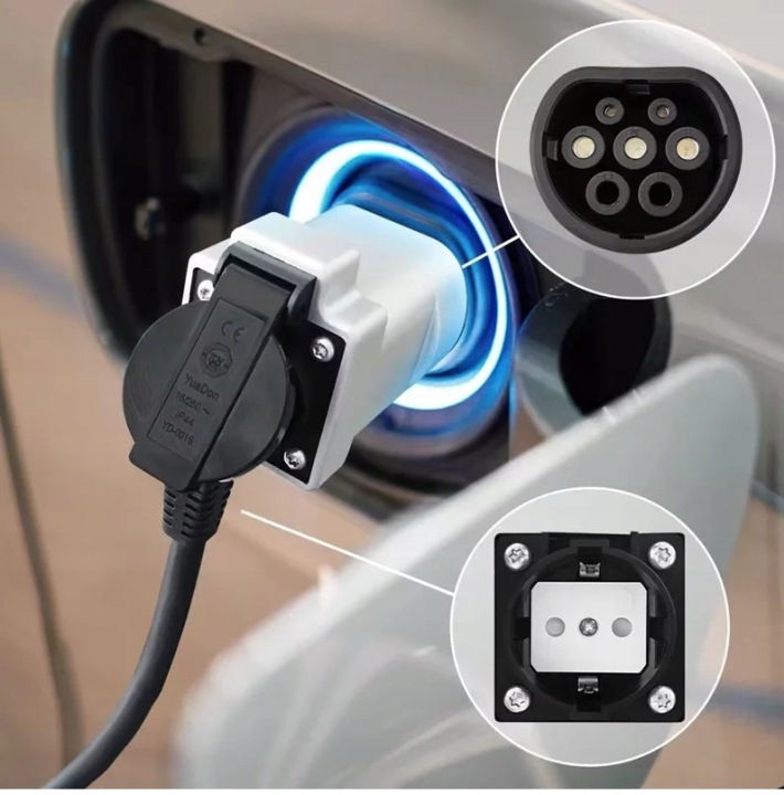 PUCE V2L TYPE 2 VERS VOITURE CHARGEUR EV KIA HYUNDAI ADAPTATEUR 230V 16A 3,5 KW