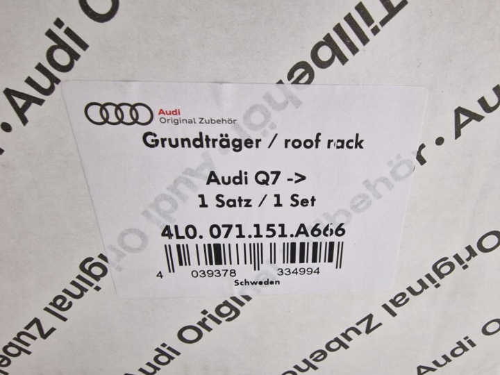 AUDI Q7 06-15 BARRES DE TOIT TOITS 4L0071151A 666