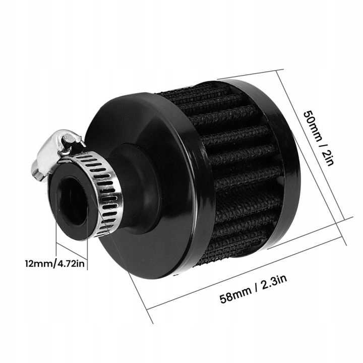 2 CV FILTRE SPORTIF PETIT EMPHYSÈME AIR STOZEK FILTRE CONDUIT D'AIR 12MM MINI