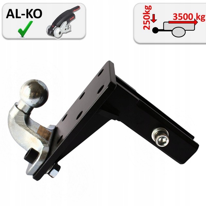 ADAPTADOR DE BARRA DE REMOLQUE HOLOWNICZEGO EE.UU. 50X50MM CON BOLA FLANSZOWA PARA HUMMER DRAGKROK 