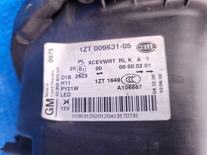 OPEL-CZESCI| INSIGNIA A PROJECTEUR GAUCHE PHARE AVANT BI-XENON EUROPE 22950975