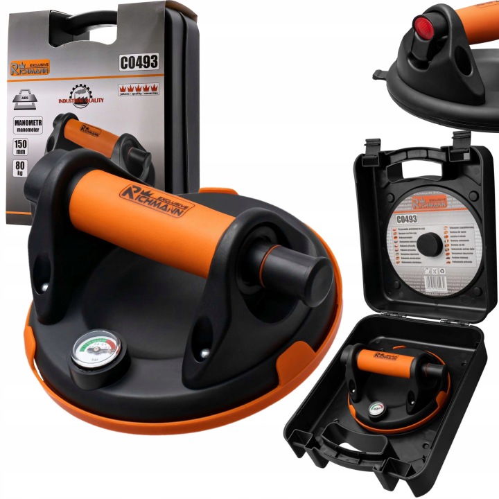 RICHMANN VENTOUSE VIDE AVEC POMPE MANOMÈTRE VERS VITRE GRESU 80KG 150MM