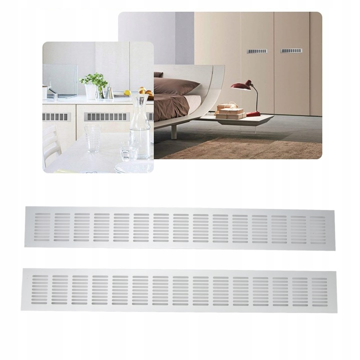 2 PCS GRILLE VENTILATION BLANCHE 80*600MM