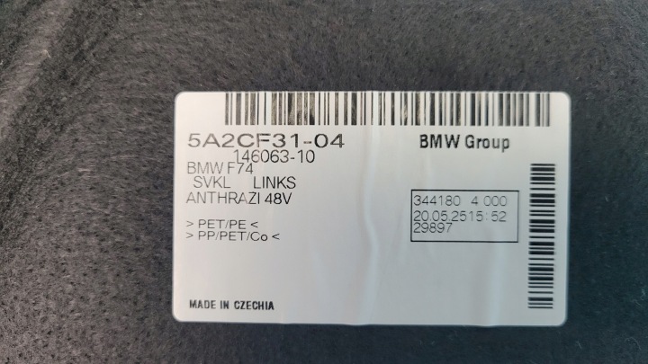 BMW 2' F74 223 25R 2.0B COLLECTEUR GARNITURE COUVERCLES DE COFFRE GAUCHE 5A2CF31