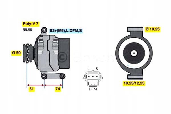 ELECTRIC GENERATOR (14V, 110A) FORD TRANSIT 2.4D 01.00-05. photo 2 - milautoparts-fr.ukrlive.com