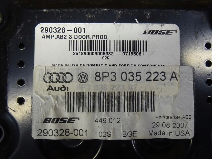 AUDI A3 8P 03-12 REFORZADOR BOSE 8P3035223A 