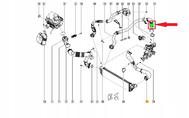 2506700001180 BOQUILLA TUBO TUBULADURA TURBO NISSAN NV400 2.3 DCI 