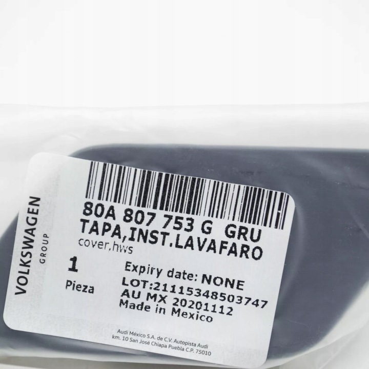 AUDI Q5 FY 80A COUVERCLE LAVE-GLACE PHARES GAUCHE 80A807753GGRU