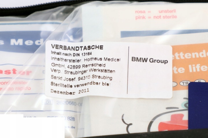BMW E60 E65 E66 BOÎTE À GANTS KIT RÉPARATION TROUSSE DE PREMIERS SECOURS TRIANGLE CROCHET 6761420