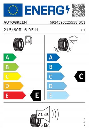 4X AUTOGREEN 215/60R16 SMART CHASER-SC1 95H E C 71 B NUEVO NEUMÁTICOS DE VERANO 2024 