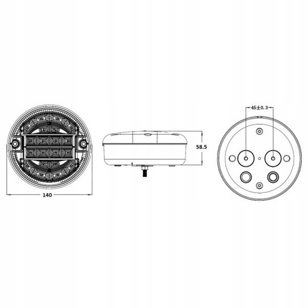 L2203 FARO PARTE TRASERA GEMELA DIODO LUMINOSO LED 3-FUNKCJE 20DIODO LUMINOSO LED 12-24V 