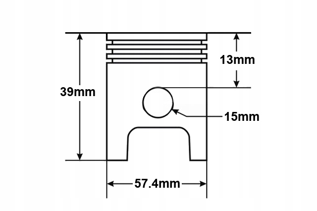 PISTON GY6-150CCM KYMCO ROMET ZIPP 57.4MM