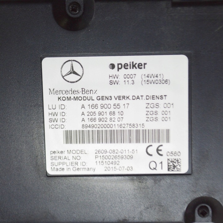MERCEDES-BENZ C W205 2015 MODULE CONTRÔLEUR BLUETOOTH