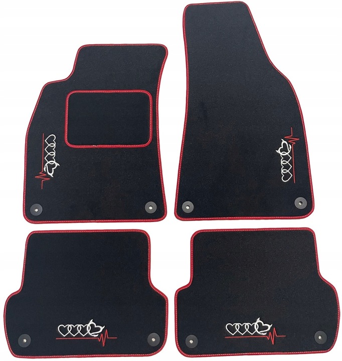 AUDI A2 A4 A3 A6 A8 A1 Q5 Q7 Q3 ALFOMBRILLAS DE FELPA RETENCIONES 8MM 