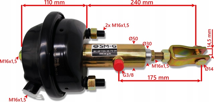 AMORTIGUADOR DE FRENADO HYDRAULICZNO-PNEUMATYCZNY T20-30 