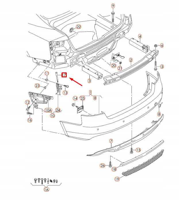 AUDI A4 B8 GUIDE PARE-CHOCS ARRIÈRE WHT002592 ORIGINALE