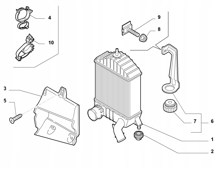 LANCIA MUSA 1.3 D 2004- 46836770 ÉCHANGEUR AIR-AIR RADIATEUR AIR MAGNETI MA
