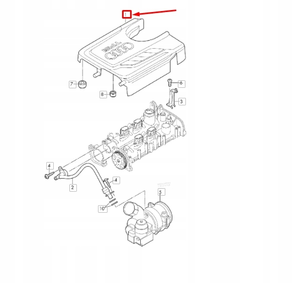 AUDI A1 8X COUVERCLE CHAMBRES MOTEUR 04E103925J