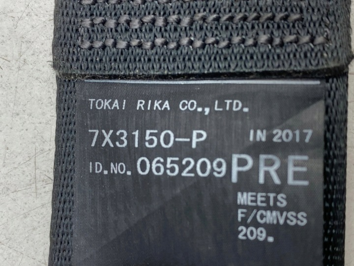 2018 TOYOTA PRIUS PRIME CEINTURE DE SÉCURITÉ SIÈGES AVANT N088631