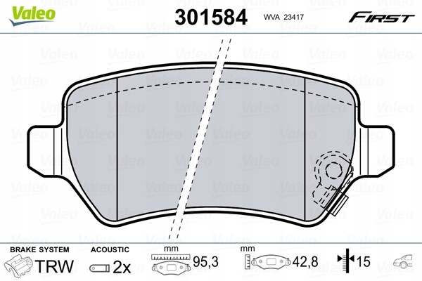 ZAPATAS DE FRENADO VALEO 301584 