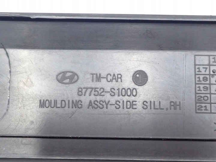MOULURE PROTECTION SEUIL SEUIL DROITE HYUNDAI SANTA FE IV 4 20R