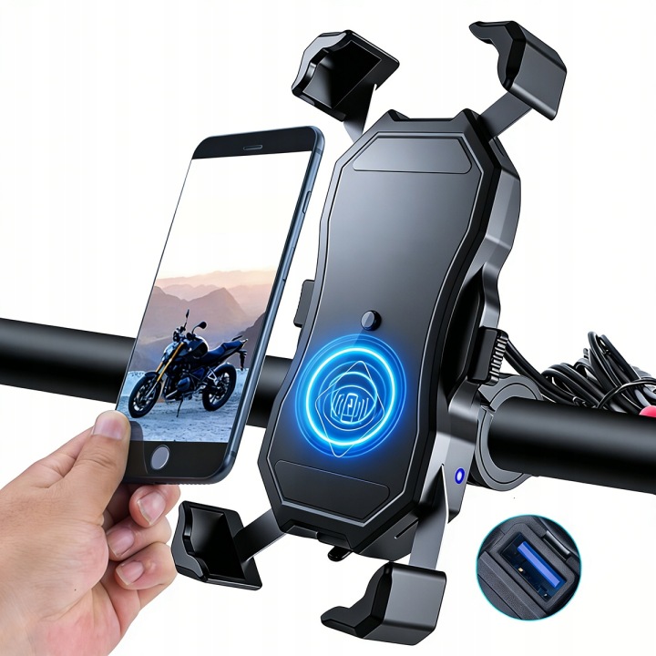 1 PIÈCE POIGNÉE AVEC CHARGEUR INDUKCYJNA 15W SUR MOTOCYCLETTE NEUF 2026