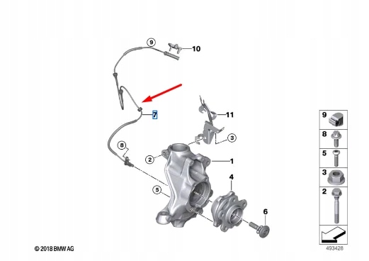 BMW 3 G20 AVANT AXE CAPTEUR ABS 34525A16AC6 5A16AC6