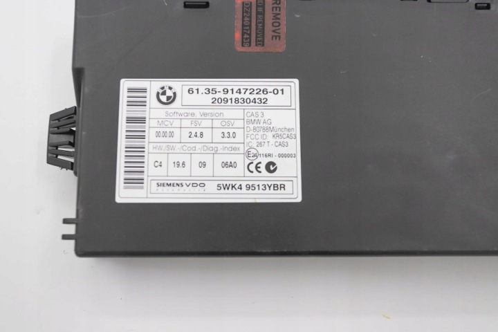 BMW 5 E60 E61 2009 ORDINATEUR CONTRÔLEUR ECU I ENSEMBLE CLÉS 8509034