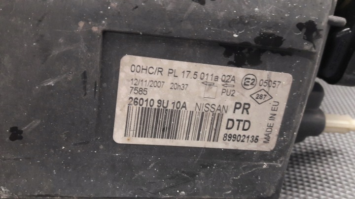 89902135 PROJECTEUR DROIT NISSAN NOTE I