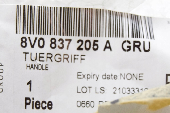 AUDI A3 8PA POIGNÉE EXTÉRIEUR GAUCHE AVANT 8V0837205A GRU NEUF ORIGINALE