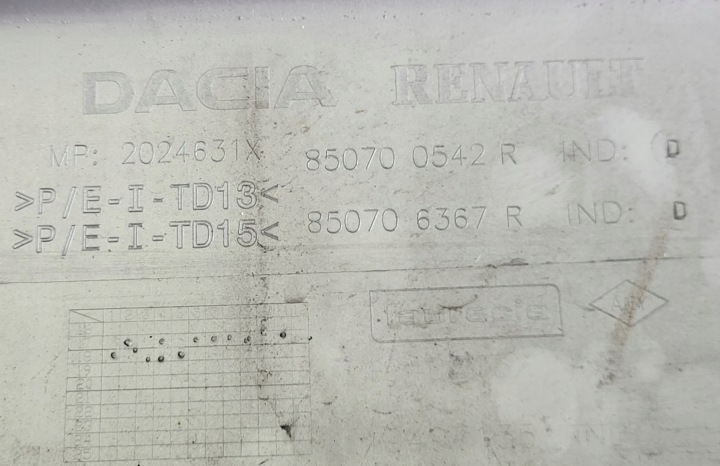 MOULURE PARE-CHOCS ARRIÈRE 2024631X DACIA DUSTER II 2 2017+