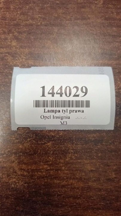 OPEL INSIGNIA A UNIVERSEL PHARE DROIT ARRIÈRE 13226855