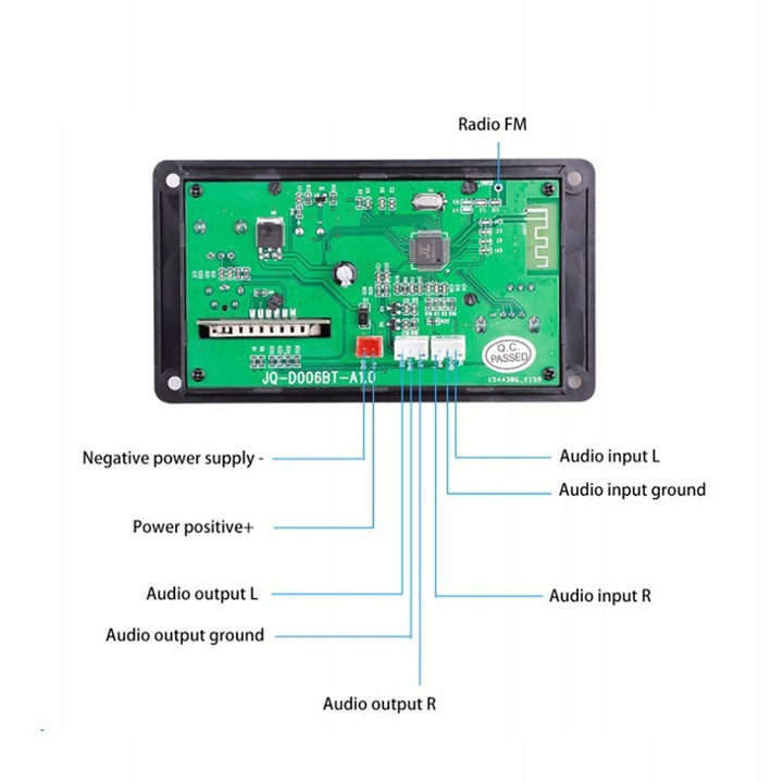 AUDIO MODULE USB TF USB FM CAR RADIO 12V 5.0 WMA 