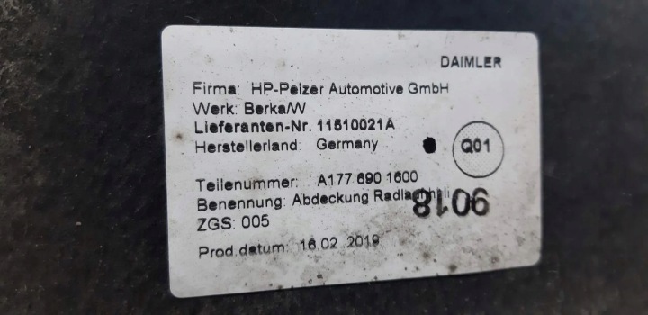 PASSAGE DE ROUE GAUCHE ARRIÈRE A1776901600 MERCEDES W247 2.0D 2018R