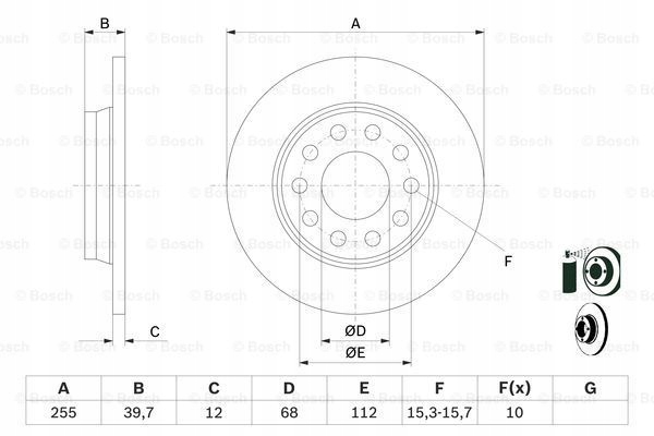 BOSCH 0 986 478 987 DISQUE DE FREIN