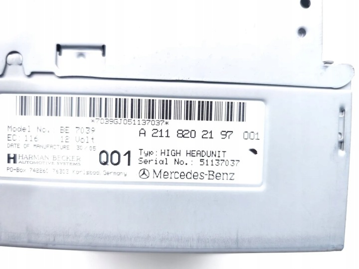 STACJA MULTIMEDIALNA MERCEDES-BENZ E W211 A2118202197