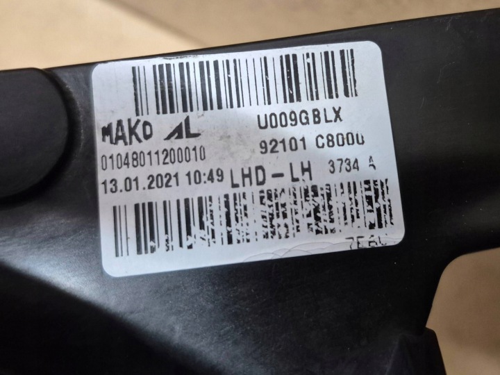 PROJECTEUR AVANT CÔTÉ GAUCHE HYUNDAI I20 LL EUROPE (BC3 BI3) 92101C8000