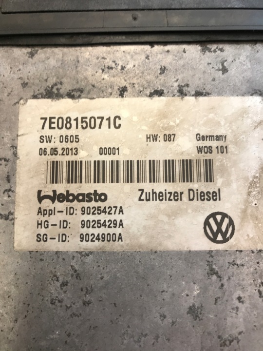 CHAUFFAGE DE STATIONNEMENT WEBASTO T5 LIFT CALIFORNIA 7E0815071C
