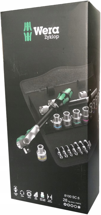 WERA KIT CLÉS NASADOWYCH 1/2” ZYKLOP PREMIUM