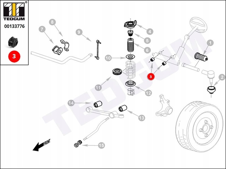 BLOQUE SILENCIOSO DR. KIER. CHRYSLER 300M/VISION 00133776 TED-GUM 