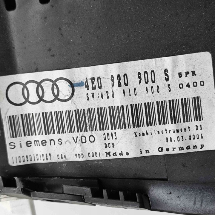 COMPTEUR AUDI A8 D3 (4E2, 4E8) 4E0920900S 29399374 6.0L 331KW 2006