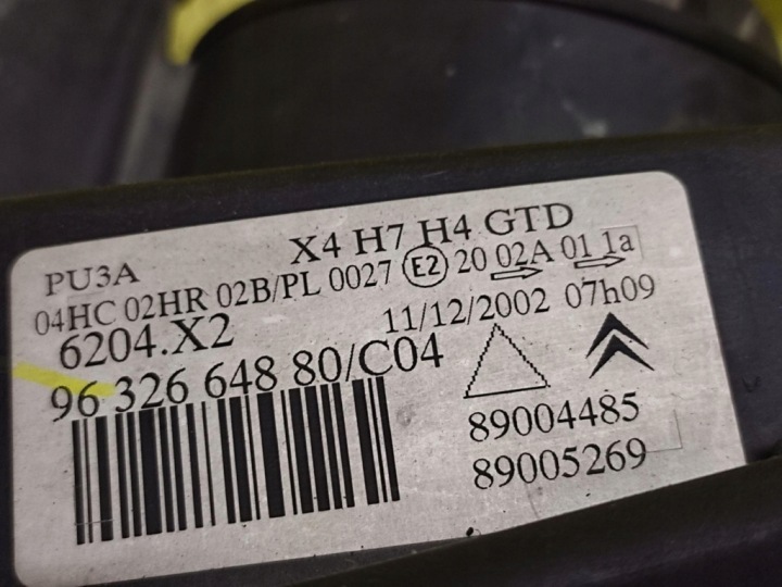 CITROEN C5 II PROJECTEUR PHARE GAUCHE AVANT 9632664880