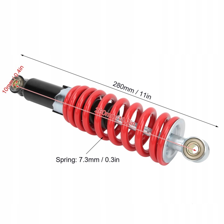 AMORTISSEUR AVANT 260 MM 10,2 POUCES SUSPENSION ARRIÈRE POUR IU
