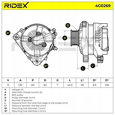 ALTERNATEUR RIDEX 4G0269