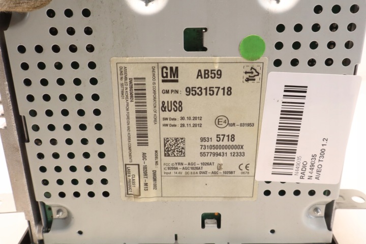 RADIO CHEVROLET AVEO T300 95315718