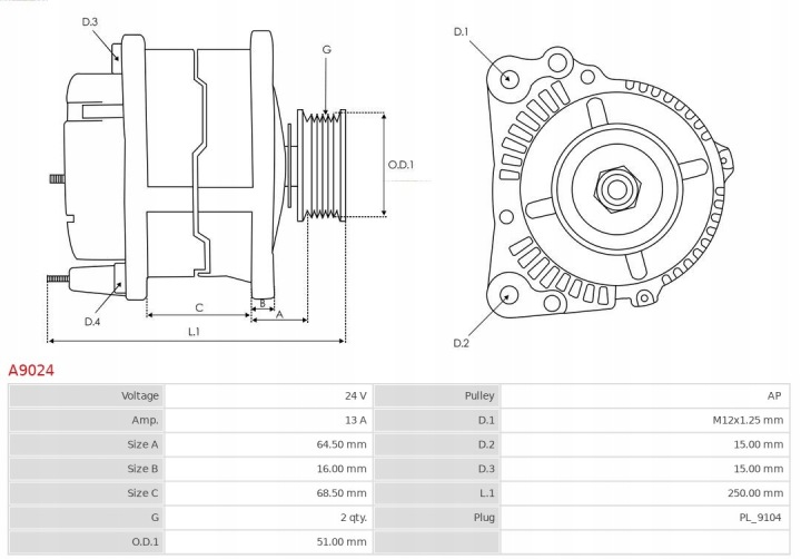 ALTERNATEUR AS-PL A9024