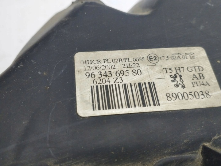 PEUGEOT 307 2002 GAUCHE CÔTÉ PHARES AVANT
