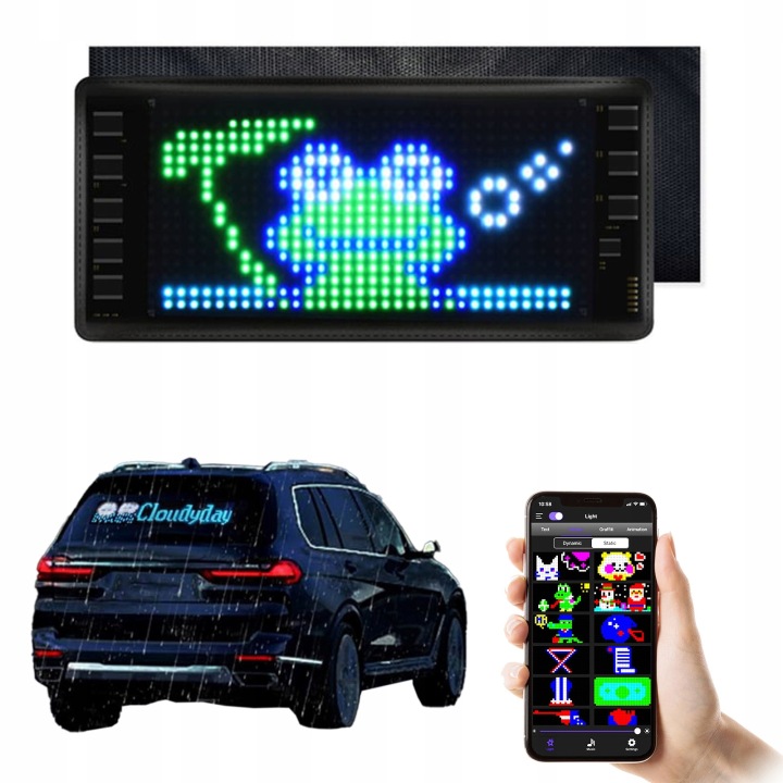 INTELLIGENTE PHARE AUTOMOBILE DIY CAMION LANTERNE LED 7 X 3-CALOWY APP CONTROL ÉCRAN EXTÉRIEUR