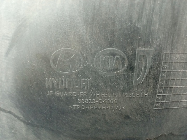 KIA OPTIMA IV JF PASSAGE DE ROUE AVANT GAUCHE AVANT 86813-D4000