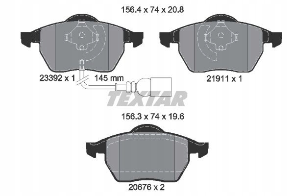 2339201 2339201 TEXTAR ZAPATAS FRENOS AUDI A3 SKODA OCTAVI 